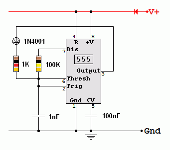 Short High Pulse 555 Astable