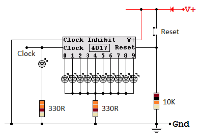 4017 Decade Counter With Reset