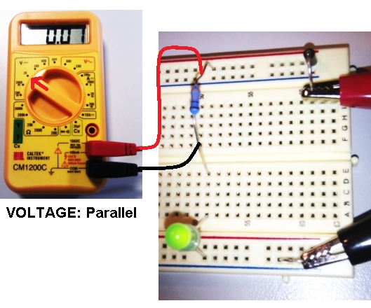 Multimeter Measuring Voltage